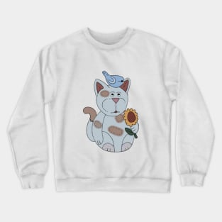 Katze mit Vogel Crewneck Sweatshirt